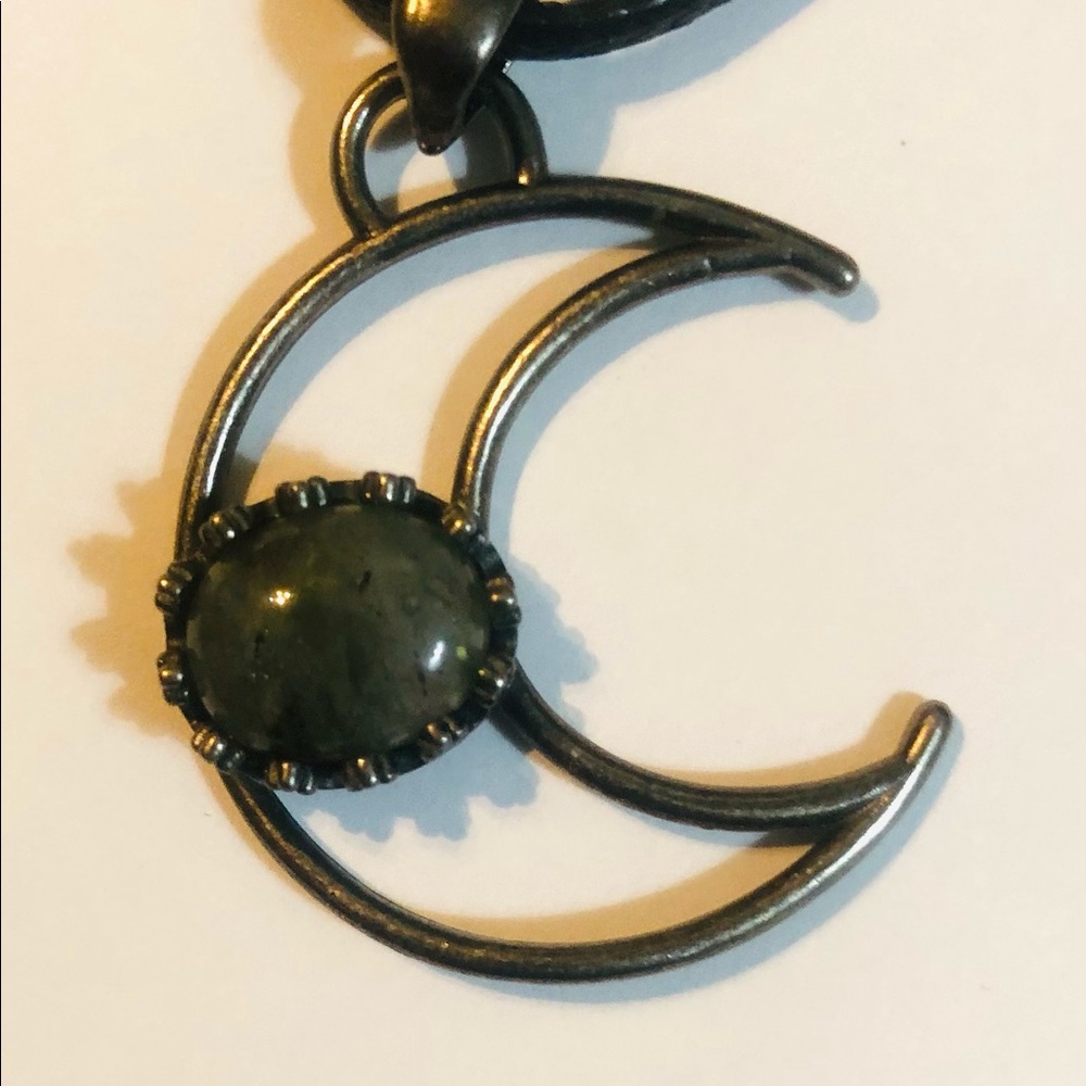 Crescent Moon With Labradorite Pendant